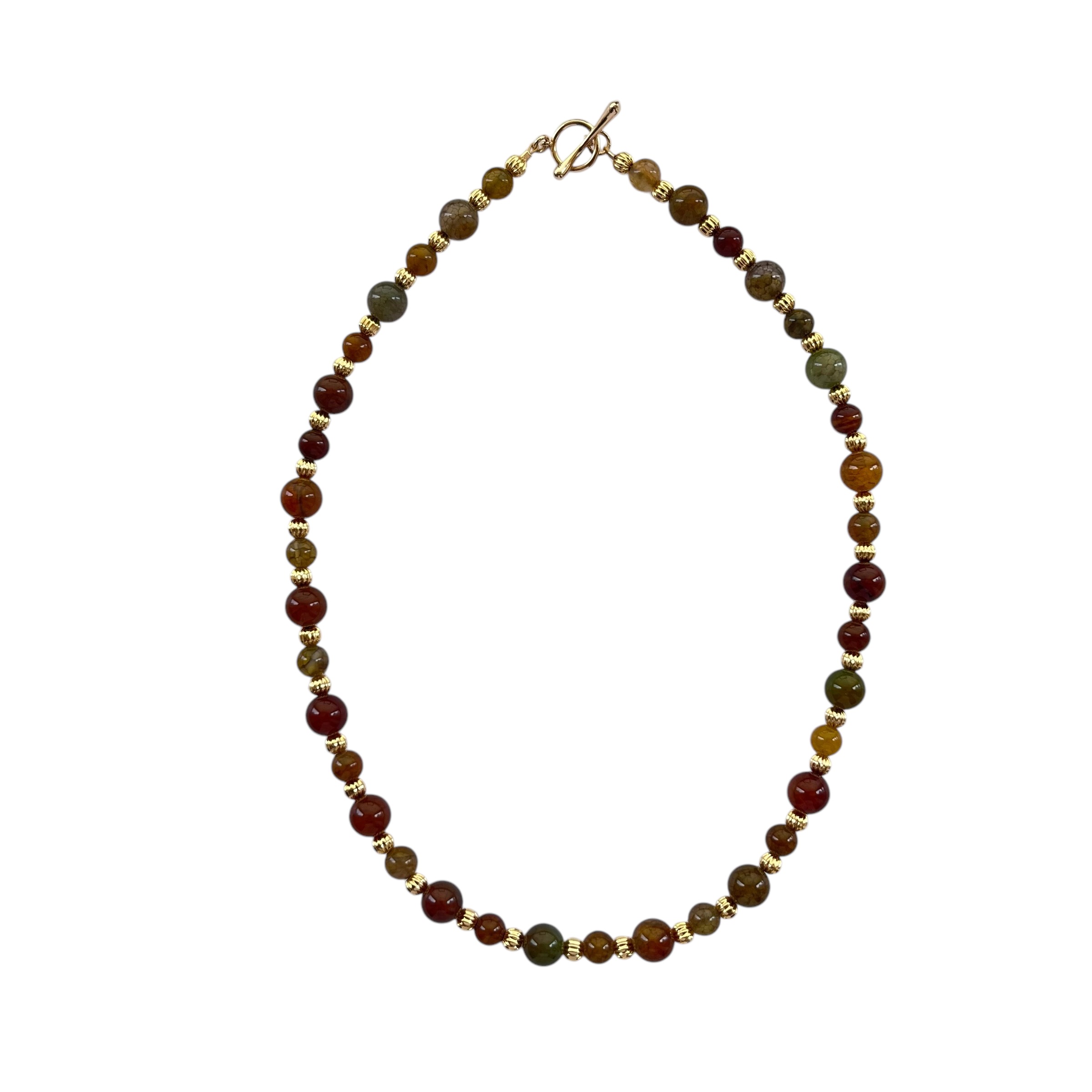 EBN10050 Autumn Hues Agate Necklace