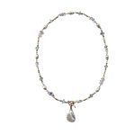 EBN10022 Serene Fresh Waters Baroque Pearl Quartz Necklace