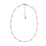EBN10026 Timeless Charm Freshwater Pearl Station Necklace