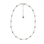 EBN10027 Blush Elegance Freshwater Pearl Station Necklace