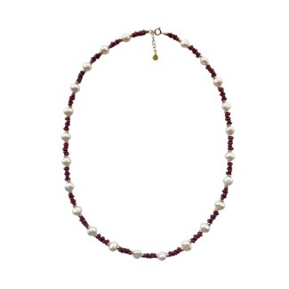 EBN10076 6-7mm Freshwater Pearl and Miyuki Seed Beads Necklace