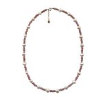 EBN10080 6-7mm Rose Blush Freshwater Pearl and Miyuki Seed Beads Necklace