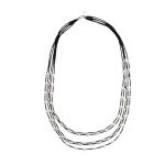 EBN10083 Elegant Noir Multi-Strand Pearl and Bead Necklace