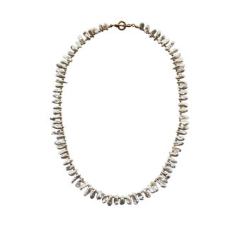 Natural White Freshwater Baroque Pearl Necklace