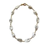 EBN10089 Golden Horizon Baroque Pearl Necklace
