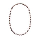 EBN10110 Hand-Knotted 6.5mm Lavender Blush Freshwater Pearl Necklace