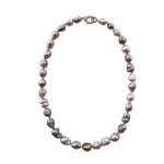 EBN10111 8-9.5mm Hand-knotted Earthy Elegance Freshwater Baroque Pearl Necklace