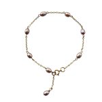 EBB20015 Soft Pink Freshwater Pearl Chain Bracelet