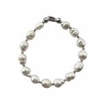 EBB20027 Baroque Freshwater Pearl Bracelet with Silver Accents