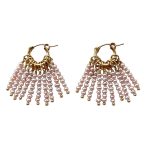 EBE30011 Pearl Blossom Hoop Earrings