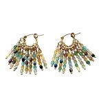 EBE30013 Spring Meadow Crystal beads Hoop Earrings