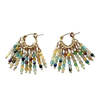 EBE30013 Spring Meadow Crystal beads Hoop Earrings