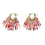 EBE30014 Sunset Glow Crystal beads Hoop Earrings