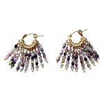 EBE30015 Twilight Elegance Crystal beads Hoop Earrings
