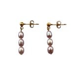 EBE30018 Blushing Elegance Fresh Water Pearl Stud Drop Earrings