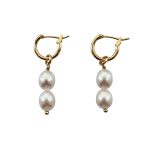 EBE30022 Elegant Duo Fresh Water Pearl Drop Earrings