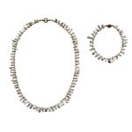 EBJ60011 Classic White Freshwater Baroque Pearl Jewelry Set