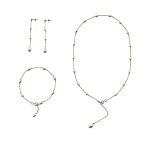 EBJ60013 Golden Elegance Freshwater Pearl Drop Jewelry Set